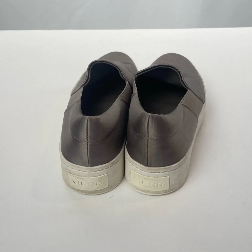 VINCE‎ Warren Satin Platform Sneaker in Grey Size 7
